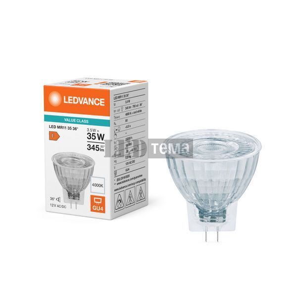 LED MR11 35 36&deg; P 4.2W 840 12V GU4 Низьковольтна світлодіодна лампа Ledvance (4099854050350) 4099854050350 фото