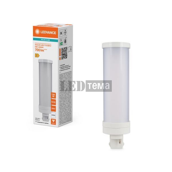 DULUX LED T13 EM V 6W 840 FR GX24D-1 Светодиодная лампа Ledvance (4058075823235) 4058075823235 фото