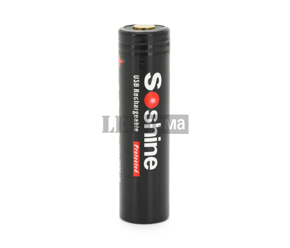 Акумулятор 18650 Li-Ion Soshine 18650USB-3.7-3000, microUSB, 3000mAh, 5A, 4.2/3.6/2.75V, Black (Soshine 18650USB/3000) Soshine 18650USB/3000 фото