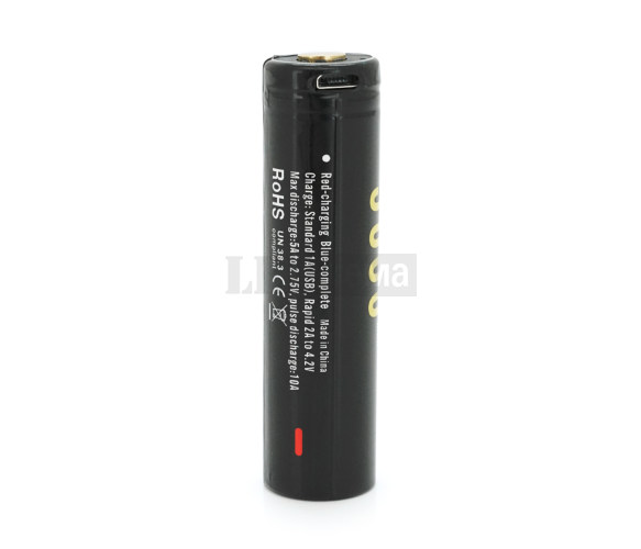Акумулятор 18650 Li-Ion Soshine 18650USB-3.7-3000, microUSB, 3000mAh, 5A, 4.2/3.6/2.75V, Black (Soshine 18650USB/3000) Soshine 18650USB/3000 фото