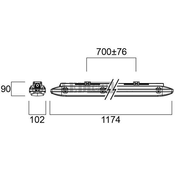 Resisto GRP 1200 IP66 4200-7000LM 840 44W Светильник линейный влагозащищенный с усиленной химической защитой Sylvania (0010519) 0010519 фото