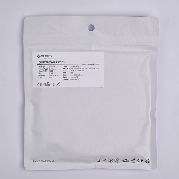LED лента 120-2835-24V-IP20 8.4W 630Lm 1900K 5м COLORS (D8120-24V-8mm-GW) D8120-24V-8mm-8.4W-GW9 фото
