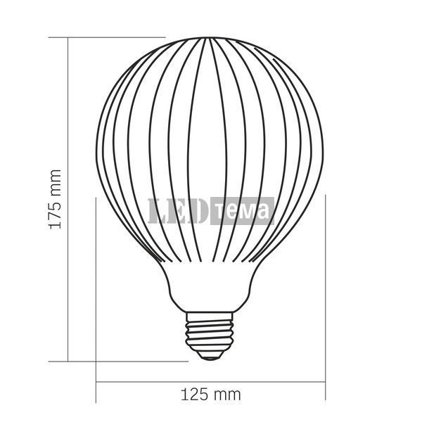 Filament G125 E27 4W 500лм 3000K AC220-240В 360&deg; світлодіодна лампа філаментна VIDEX (VL-DG125175-WZTMO) VL-DG125175-WZTMO фото