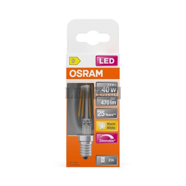 LED Superstar Classic B40 Filament DIM 3,4W 827 CL E14 Світлодіодна лампа димована Osram (4099854445712) 4099854445712 фото