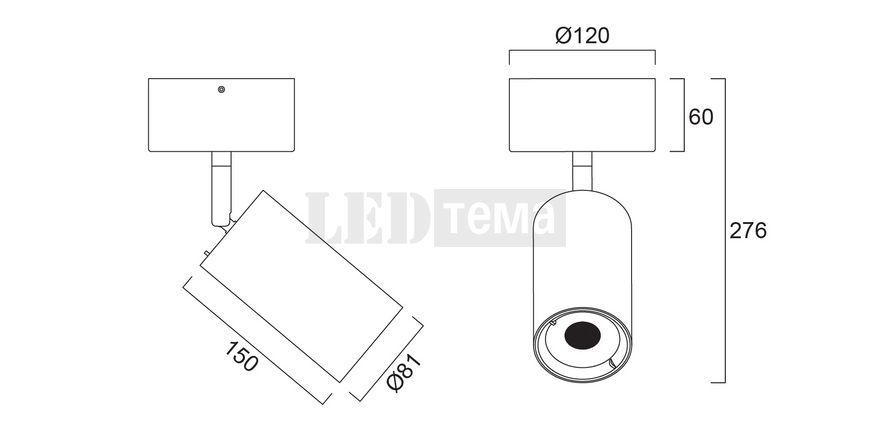 Pixo Surface 3CCT MB WB DALI BLK CRI90 36&deg;-54&deg; 29W Светильник накладной управляемый с переключателем цветовой температуры и дополнительными линзами Sylvania (0004724) 0004724 фото