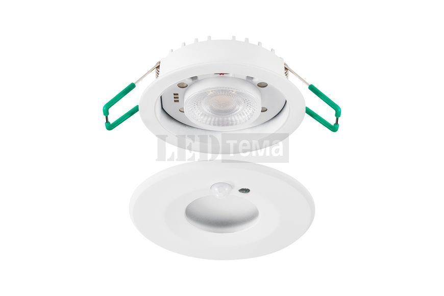START Spot IP65 PIR 1050LM 3CCT WHT 10W Светильник врезной влагозащищенный с переключателем температуры цвета и датчиком присутствия Sylvania (0005191) 0005191 фото