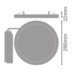 DL UNIV DA D300 V ML 83040 WT 15-22W 3000/4000К круглий даунлайт DALI DIM CCT перем. потуж. IP44/IP20 LEDVANCE (4099854541377) 4099854541377 фото
