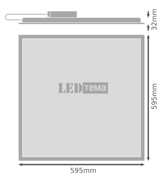 PL ECO HLO 600 E 830 U19 46W 3000К Светильник панель IP20 LEDVANCE (4099854187698) 4099854187698 фото