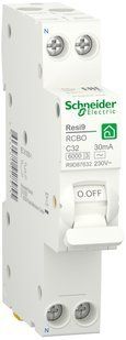 Диференційний автоматичний вимикач 6kA 1M 1P+N 32A C 30mA АC, Resi9 Schneider Electric (R9D87632) R9D87632 фото