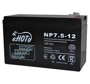 Аккумуляторная батарея 12V 7.5Ah ENOT (150 x 65 x 95 (100)) NP7.5-12 фото