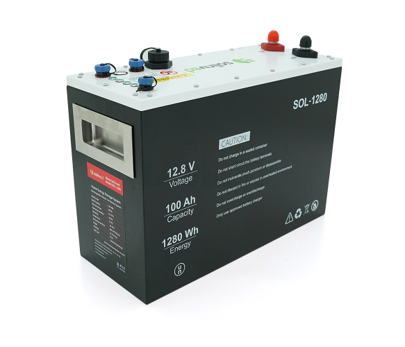 Акумуляторна батарея SOLINVED LiFePO4 12,8V 100Ah, 360x140x250mm, Black, 12.5kg (SOL-1280B) SOL-1280B фото