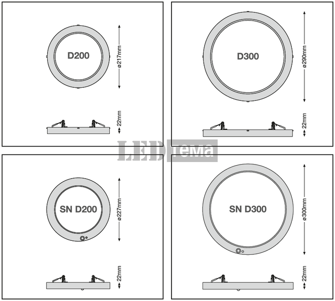 DL UNIV SN D300 V ML 83040 WT 11-23W 3000/4000К круглый даунлайт PIR CCT перекл. мощ. IP44/IP20 LEDVANCE (4099854541438) 4099854541438 фото