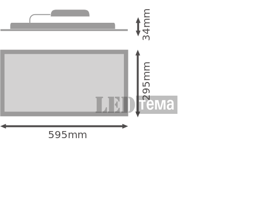 PL ECO 600x300 E HLO 830 U19 17W 3000К Світильник панель IP20 LEDVANCE (4099854602900) 4099854602900 фото