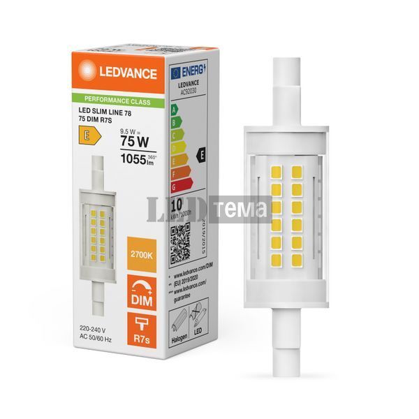 LED Slim Line 78 75 300&deg; DIM P 9,5W 827 CL R7s Светодиодная лампа диммируемая Ledvance (4099854503504) 4099854503504 фото