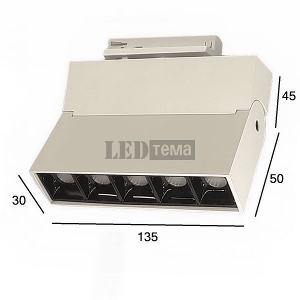 AccentFlow-Book220v 10Вт 45&deg; 4000K white CRI90 трековий світильник однофазний білий (AFBK220v-WH1045490) AFBK220v-WH1045490 фото