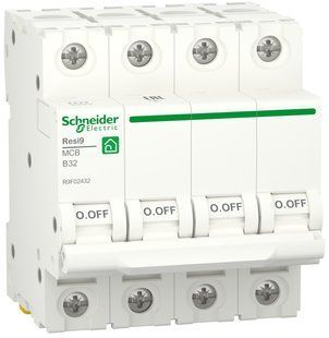 Автоматический выключатель 6kA 4P 32A В, Resi9 Schneider Electric (R9F02432) R9F02432 фото