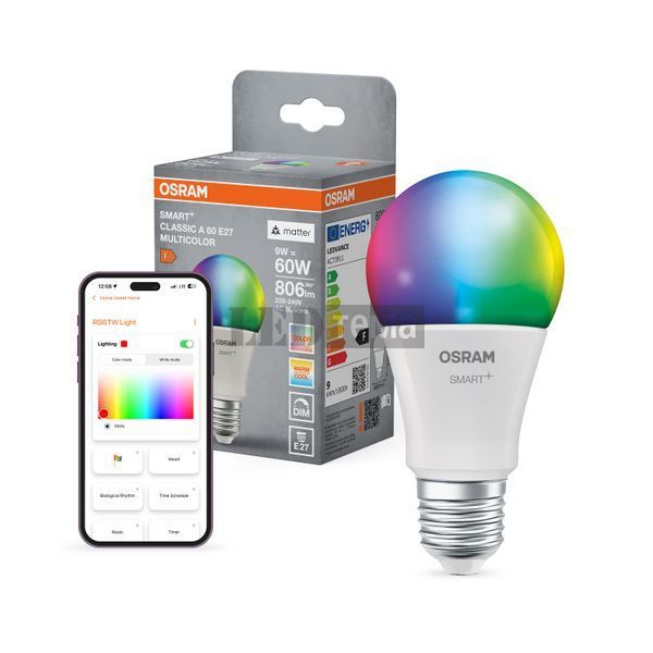 SMART+ MATTER Multicolor Classic A60 9W FR E27 Светодиодная лампа управляемая Osram (4099854461286) 4099854461286 фото