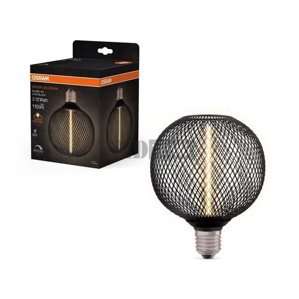 LED DECO G125 BLACK DIM 3,5W/818 230V FIL E27 4X1 OSRAM Светодиодная лампа филаментная декоративная диммируемая (4058075840249) 4058075840249 фото