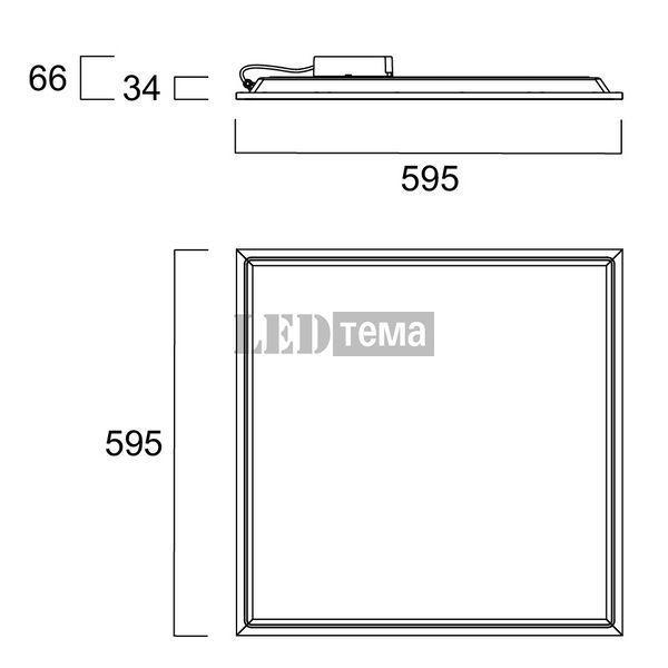 START Panel IP65 CR UGR19 600x600 4400 940 WH 44W Світильник панель для чистих приміщень Sylvania (0042783) 0042783 фото