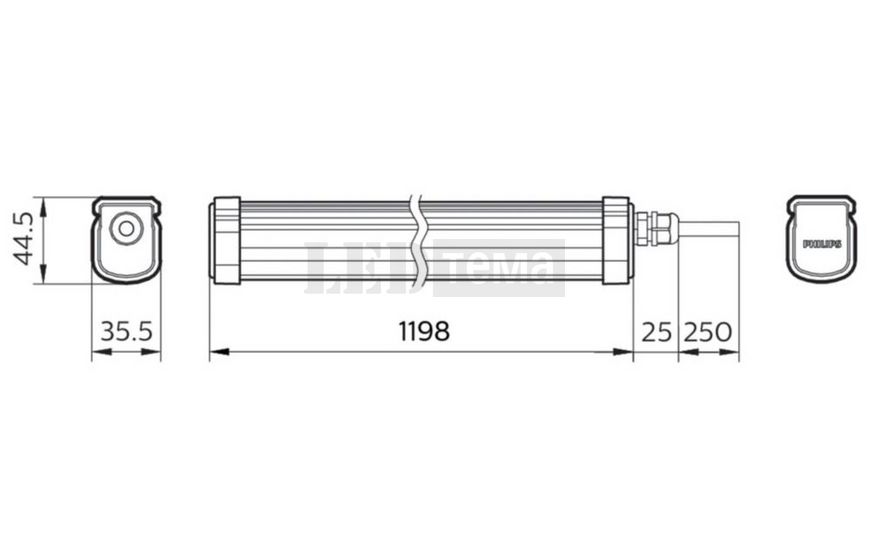 Philips WT035C LED34/NW PSU CFW L1200 IP65  Світильник LED лінійний вологозахищенний (911401824981) 911401824981 фото