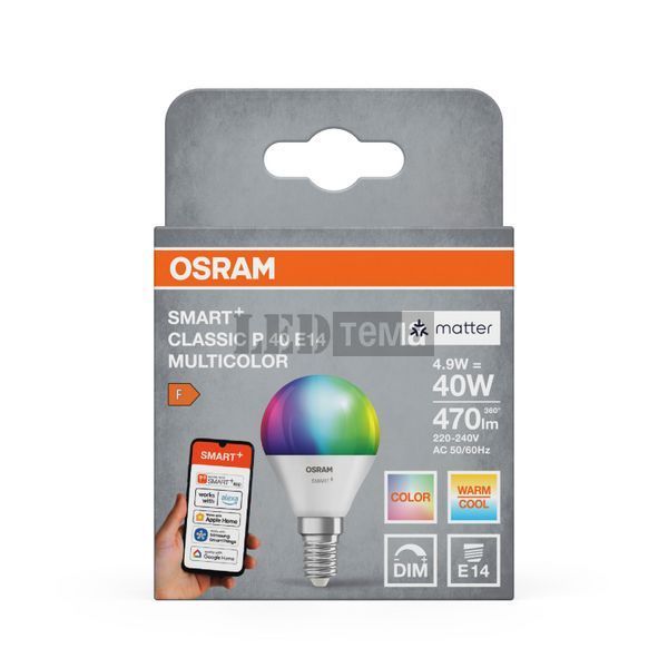 SMART+ MATTER Multicolor Classic P40 4,9W FR E14 Светодиодная лампа управляемая Osram (4099854461385) 4099854461385 фото