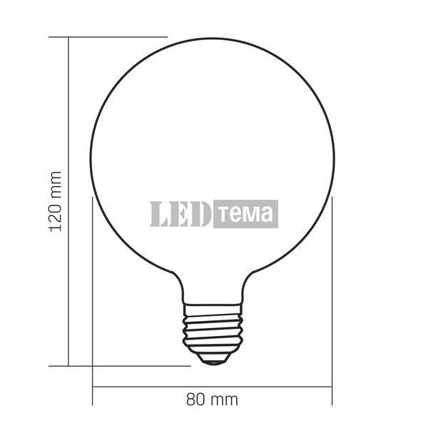 Filament G80 E27 7W 806лм 3000K AC220-240В 360&deg; светодиодная лампа филаментная диммируемая VIDEX (VL-DG80MO) VL-DG80MO фото