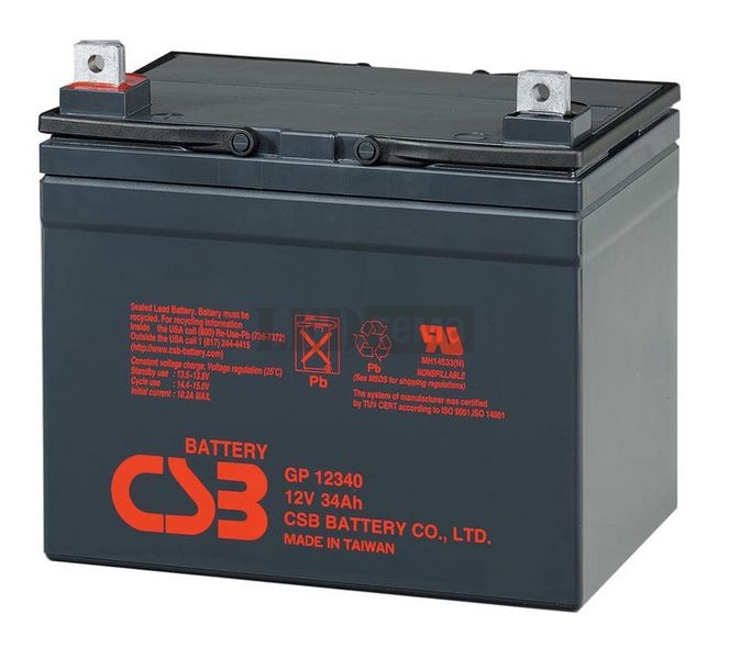 Акумуляторна батарея CSB GP12340, 12V 34Ah (195х130х155мм) GP12340 фото