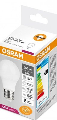 LED VALUE CL A60 6,5W/840 230VFR E27 10X1 OSRAM Светодиодная лампа (4058075623071) 4058075623071 фото