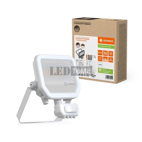 FL 20 SN P 17W 2K4LM 840 PSSY100WT прожектор с переключателем мощности датчиком движения и освещенности Ledvance (4099854309502) 4099854309502 фото