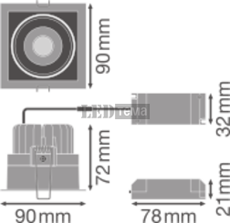 SPOT SQUARE DK ADJ WT 8W 3000К Точковий світильник IP20 LEDVANCE (4058075114043) 4058075114043 фото