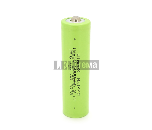 Аккумулятор WMP-5000 18650 Li-Ion Tip Top, 2000mAh, 3.7V, Green (YT27576) YT27576 фото