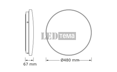 CEILING ROUND SENSOR ⌀ 48cm IP20 36W 4000К Накладний світильник з фотодатчиком OSRAM (4099854648083) 4099854648083 фото