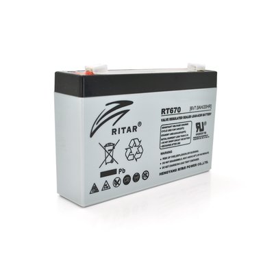 Аккумуляторная батарея AGM RITAR RT670, Black Case, 6V 7.0Ah (151х34х94 (100)) Q20 RT670 фото