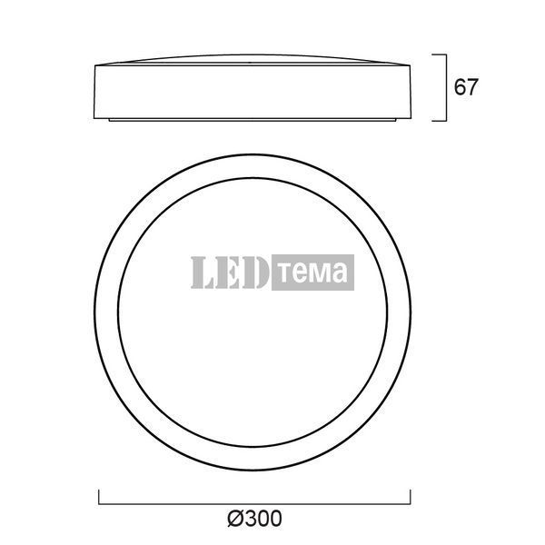 Novella IP66 1025-2750 830/840 BLACK 20W Светильник накладной круглый с переключателем мощности Sylvania (0040051) 0040051 фото
