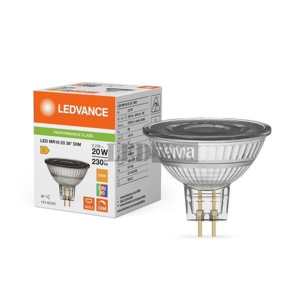 LED MR16 20 36&deg; DIM P 2.2W 927 12V GU5,3 Низковольтная светодиодная лампа диммируемая Ledvance (4099854456510) 4099854456510 фото