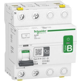 Диференційний вимикач ПЗВ iID 2P 63A 30mA B-SI, Schneider Electric (A9Z61263) A9Z61263 фото