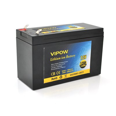 Акумуляторна батарея літієва Vipow 12 V 12Ah з елементами Li-ion 18650 з вбудованою ВМS платою, (3S6P) (151х65х94(100))мм, Q20 VP-12120LI фото