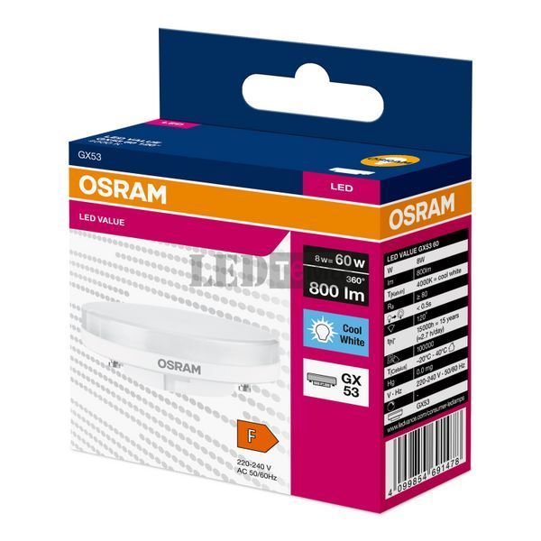 LED GX53 60 120 8W/840 230V GX53 10X1 EU світлодіодна лампа GX53 OSRAM (4099854691478) 4099854691478 фото