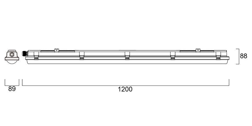 Resisto 1200 IP66 840 ST 22-27-31-36,5W 4000К Пылевлагозащищённый светильник перекл. мощ. Sylvania (0010480) 0010480 фото